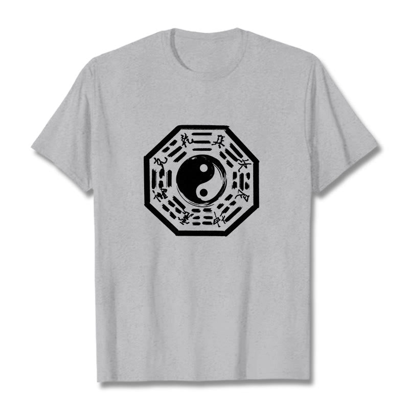 Buddha Stones八卦柄コットンTシャツ - ライトグレー - 2XL - image 10