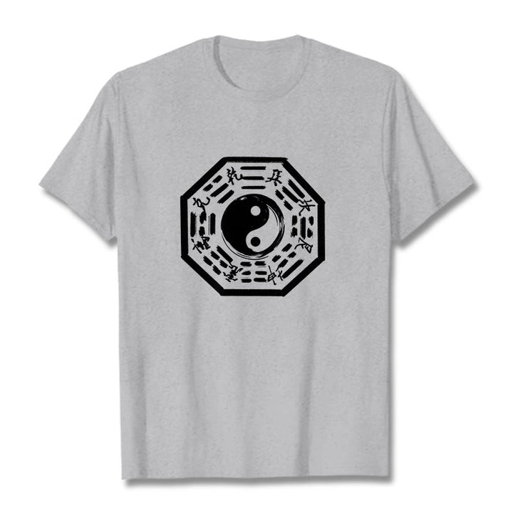 Buddha Stones八卦柄コットンTシャツ - ライトグレー - 2XL - image 10