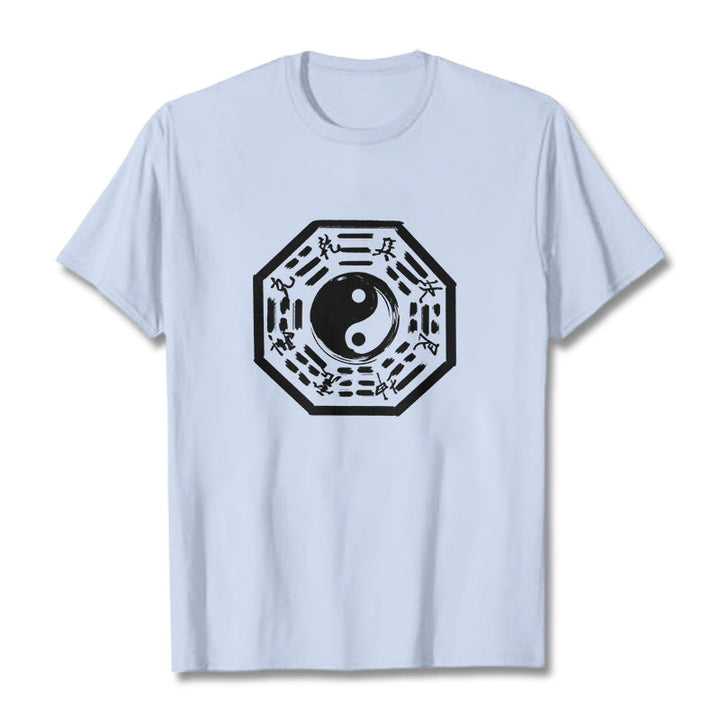 Buddha Stones八卦柄コットンTシャツ - ライトシアン - 2XL - image 11