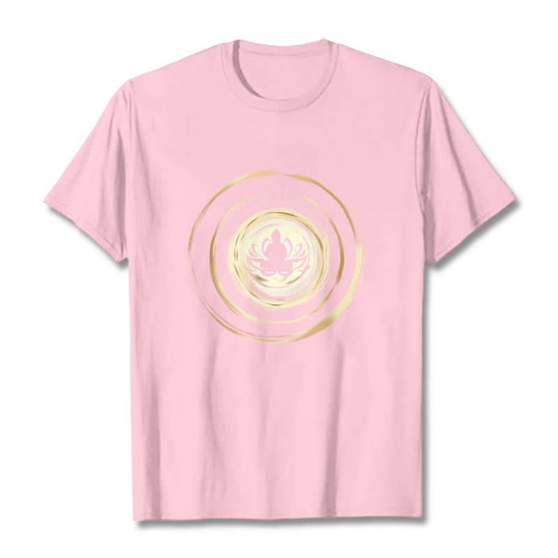 Buddha Stones瞑想仏蓮柄Tシャツ - ライトピンク - 2XL - image 12