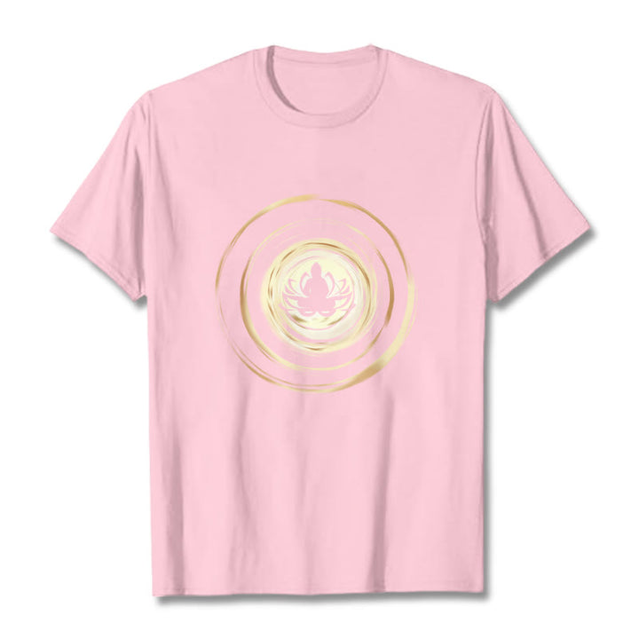 Buddha Stones瞑想仏蓮柄Tシャツ - ライトピンク - 2XL - image 12