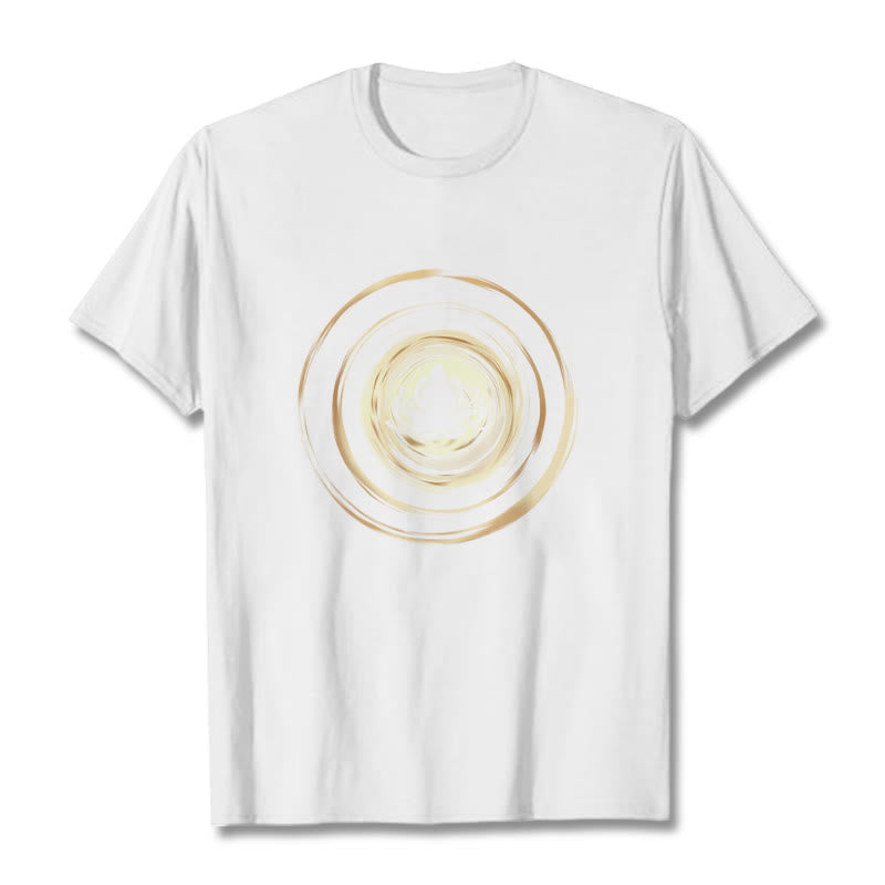 Buddha Stones瞑想仏蓮柄Tシャツ - 白 - 2XL - image 5