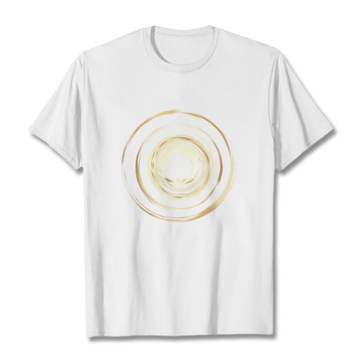 Buddha Stones瞑想仏蓮柄Tシャツ - 白 - 2XL - image 5