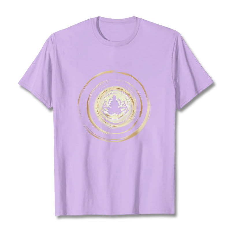 Buddha Stones瞑想仏蓮柄Tシャツ - 梅 - 2XL - image 16