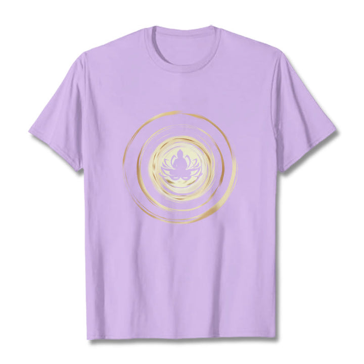 Buddha Stones瞑想仏蓮柄Tシャツ - 梅 - 2XL - image 16