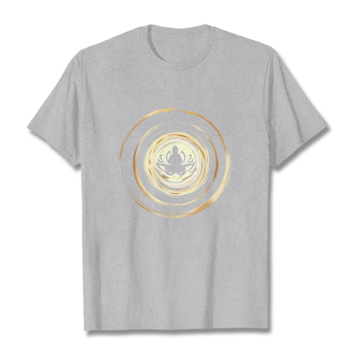 Buddha Stones瞑想仏蓮柄Tシャツ - ライトグレー - 2XL - image 20