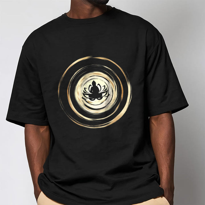 Buddha Stones瞑想仏蓮柄Tシャツ - image 1