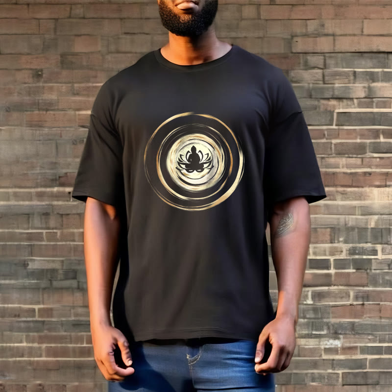 Buddha Stones瞑想仏蓮柄Tシャツ - image 3