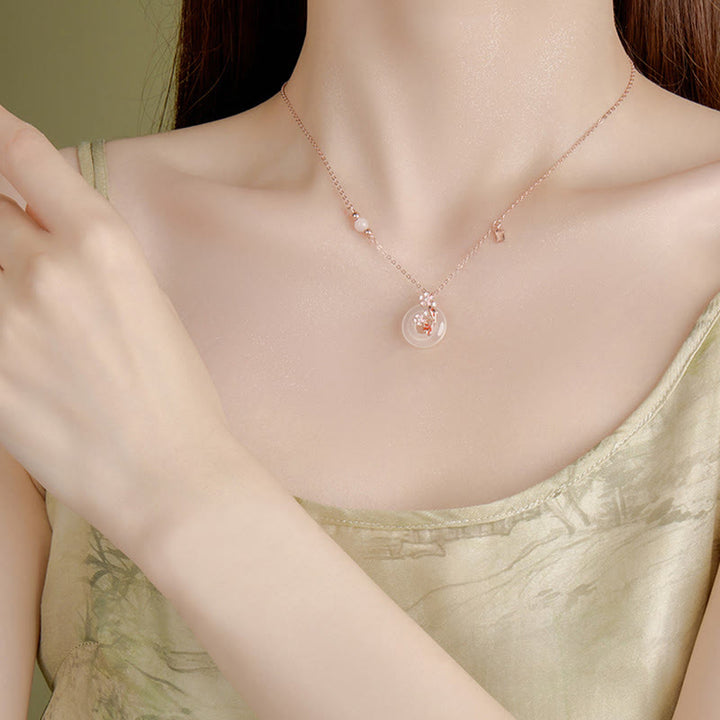 Buddha Stonesカルセドニー ピンククリスタル 925スターリングシルバー 花 鯉平和のお守りチャームポジティブネックレスペンダント - image 10