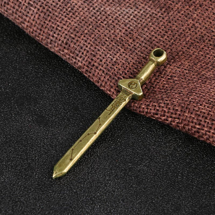 Buddha Stonesヴィンテージ陰陽銅真鍮剣バランスネックレスペンダント - image 3