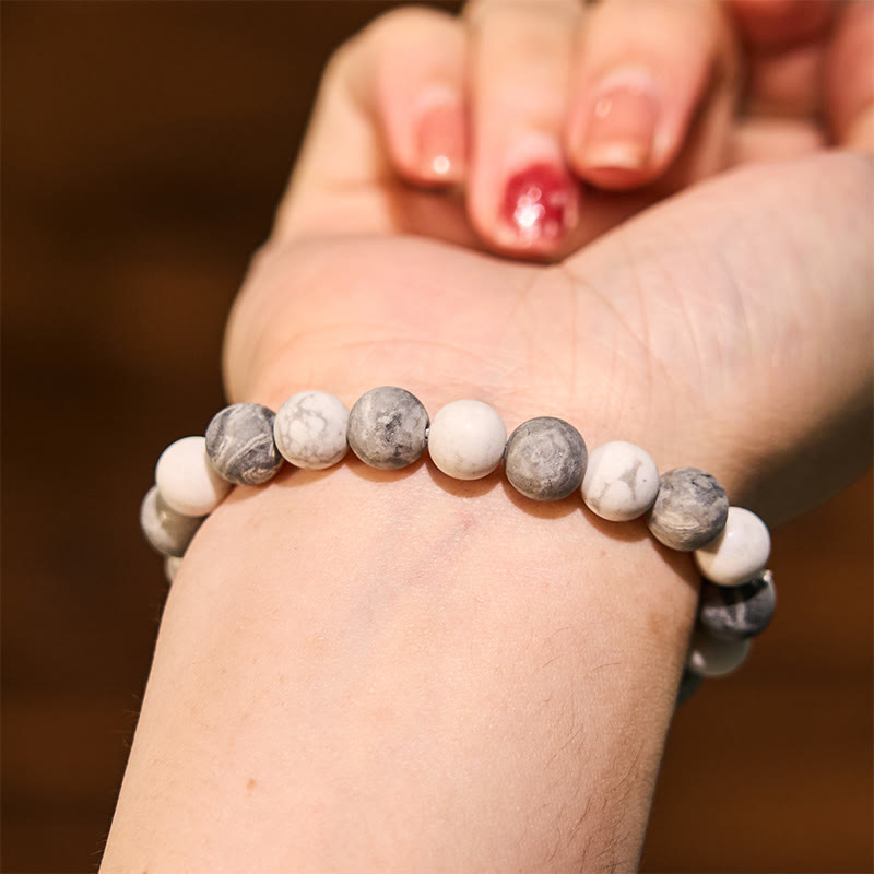 Buddha Stonesピカソジャスパー ホワイトターコイズ 勇気ブレスレット - image 5