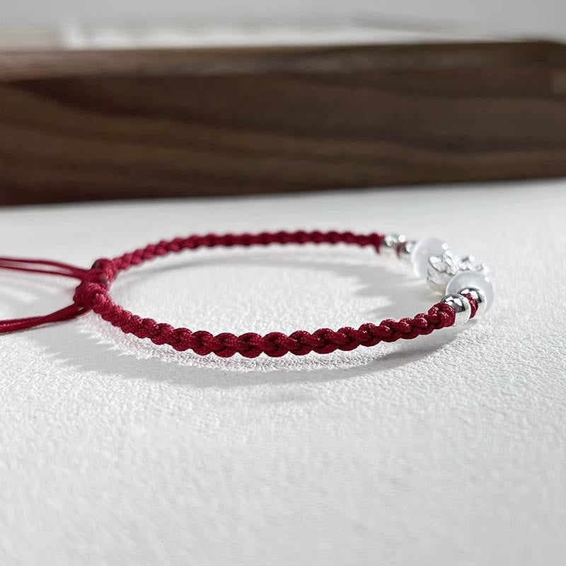 Buddha Stones 999スターリングシルバー ロータスデザイン キャッツアイビーズ プロテクションストリングブレスレット - image 14