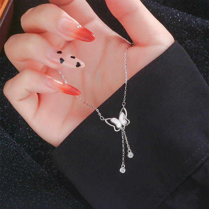 Buddha Stones 999スターリングシルバー シャコガイ ストーン バタフライ カームネックレス ペンダント - image 4