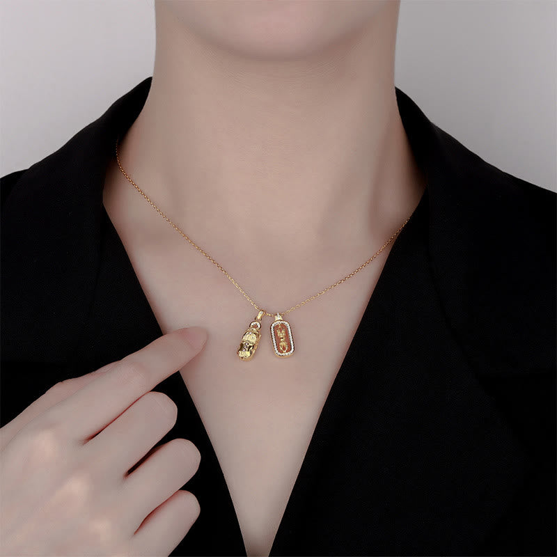 Buddha Stones999 スターリングシルバー ゴールデンPiXiu銅貨 金剛杵 富のネックレス ペンダント - image 5