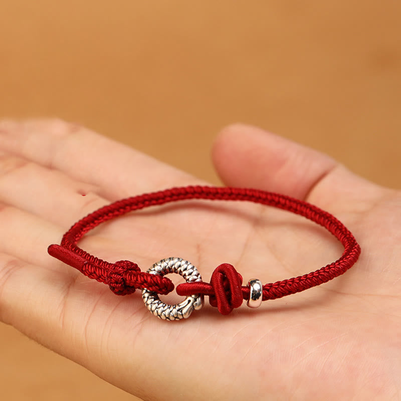 Buddha Stones999スターリングシルバー 龍年平和のお守りチャーム幸運ブレスレット