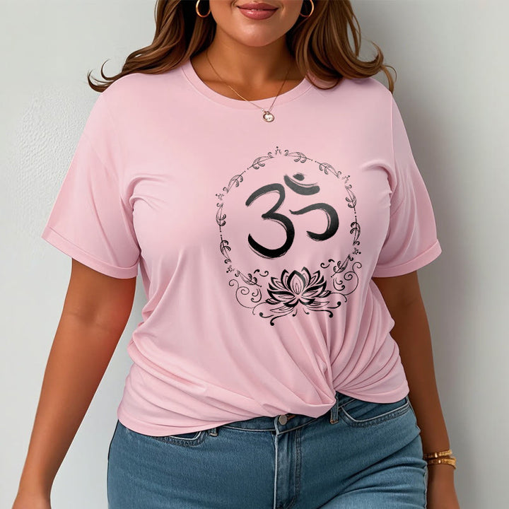 Buddha StonesOM ロータス スケッチ コットン Tシャツ - image 16