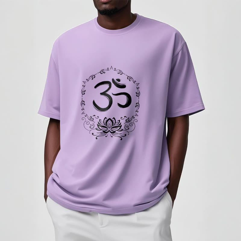 Buddha StonesOM ロータス スケッチ コットン Tシャツ - image 17