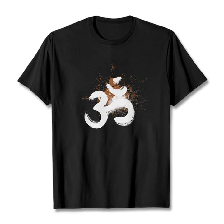 Buddha StonesOM サンスクリットデザイン コットンTシャツ - 黒 - 2XL - image 5