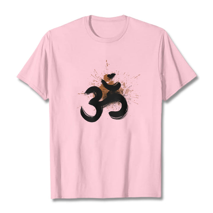 Buddha StonesOM サンスクリットデザイン コットンTシャツ - ライトピンク - 2XL - image 16