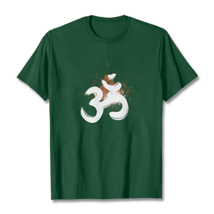Buddha StonesOM サンスクリットデザイン コットンTシャツ - フォレストグリーン - 2XL - image 9
