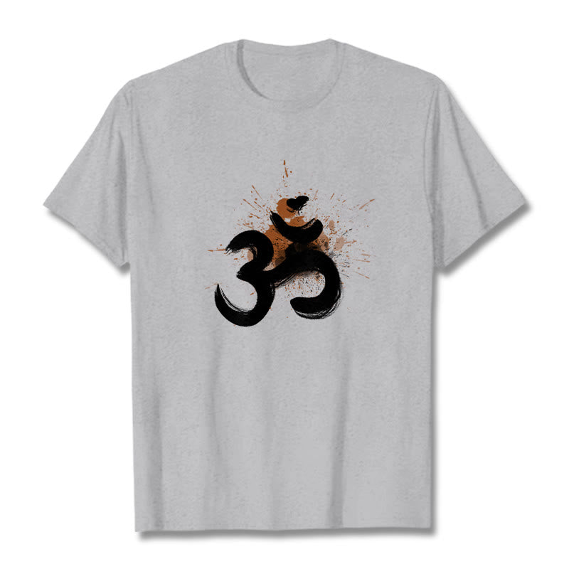 Buddha StonesOM サンスクリットデザイン コットンTシャツ - ライトグレー - 2XL - image 20
