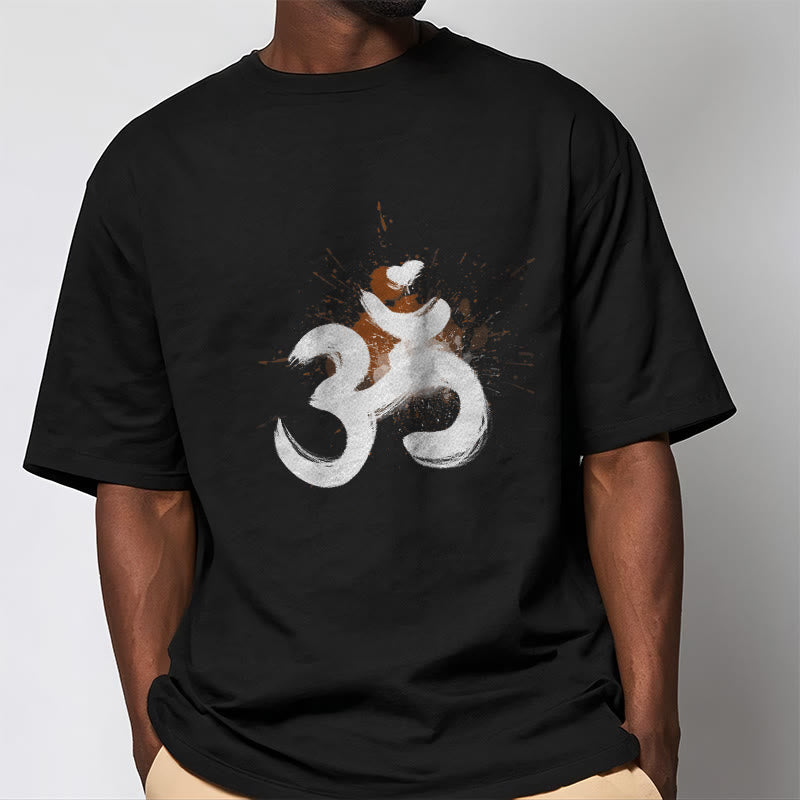 Buddha StonesOM サンスクリットデザイン コットンTシャツ - image 7