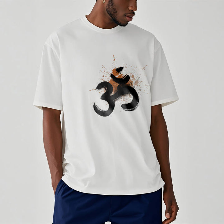 Buddha StonesOM サンスクリットデザイン コットンTシャツ - image 2