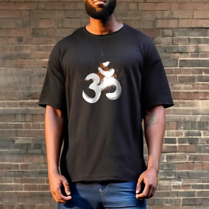 Buddha StonesOM サンスクリットデザイン コットンTシャツ - image 6