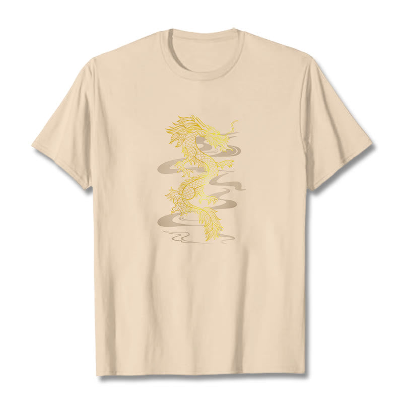Buddha StonesゴールデンドラゴンコットンTシャツ - ビスク - 2XL - image 13