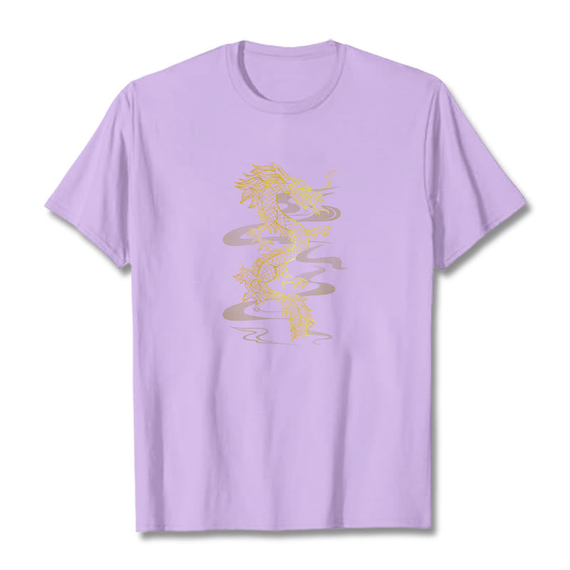 Buddha StonesゴールデンドラゴンコットンTシャツ - 梅 - 2XL - image 16