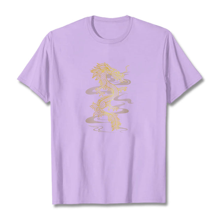 Buddha StonesゴールデンドラゴンコットンTシャツ - 梅 - 2XL - image 16