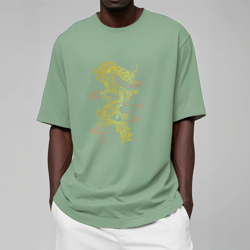 Buddha StonesゴールデンドラゴンコットンTシャツ - image 16