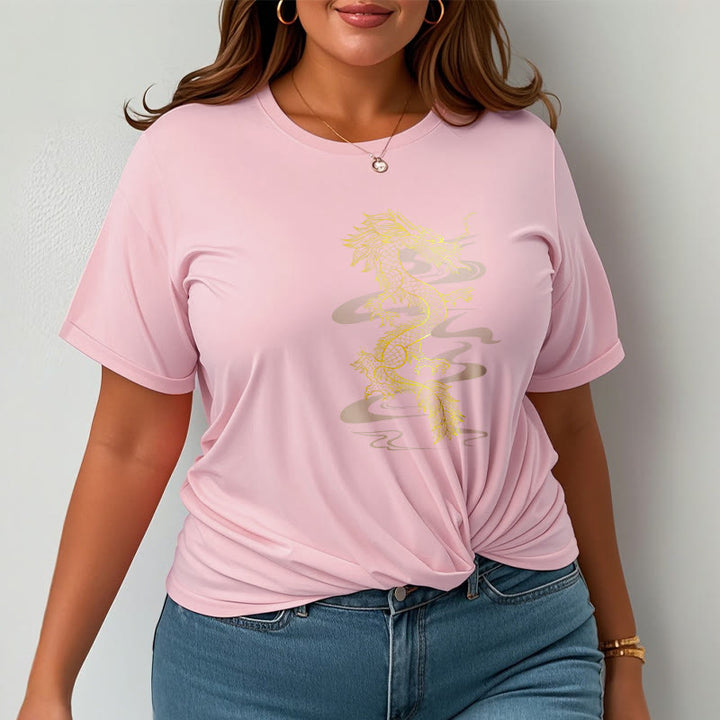 Buddha StonesゴールデンドラゴンコットンTシャツ - image 19