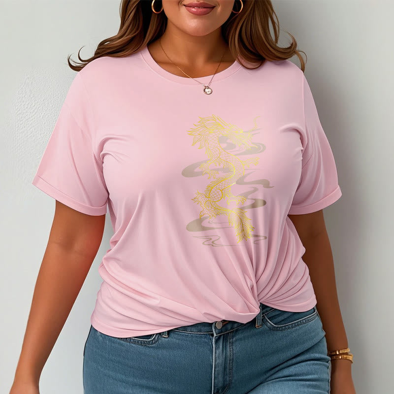 Buddha StonesゴールデンドラゴンコットンTシャツ - image 20