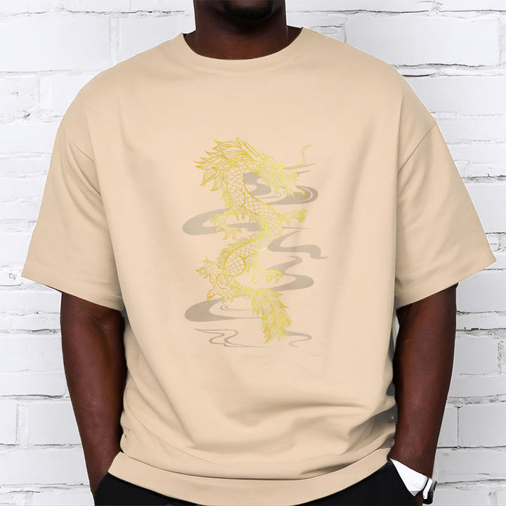 Buddha StonesゴールデンドラゴンコットンTシャツ - image 13