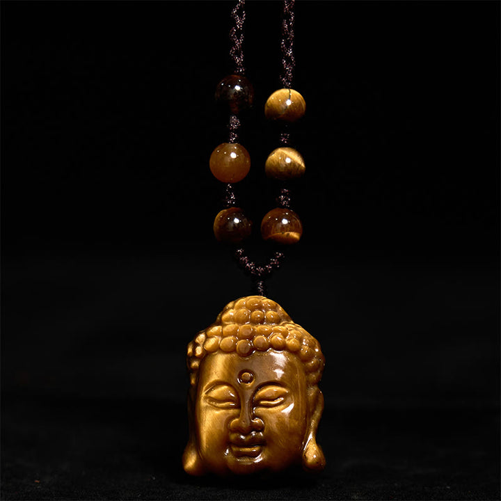 Buddha Stonesタイガーアイ ストリング 仏陀頭 勇気 ネックレス ペンダント - image 16