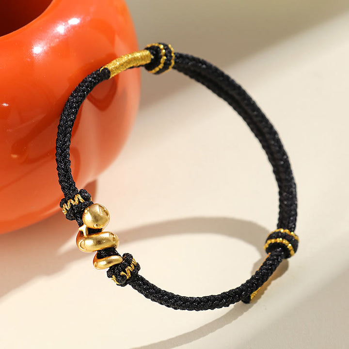 Buddha Stonesハンドメイド 999 スターリングシルバー 黄金の蛇年 赤い糸 守護 編み込みブレスレット