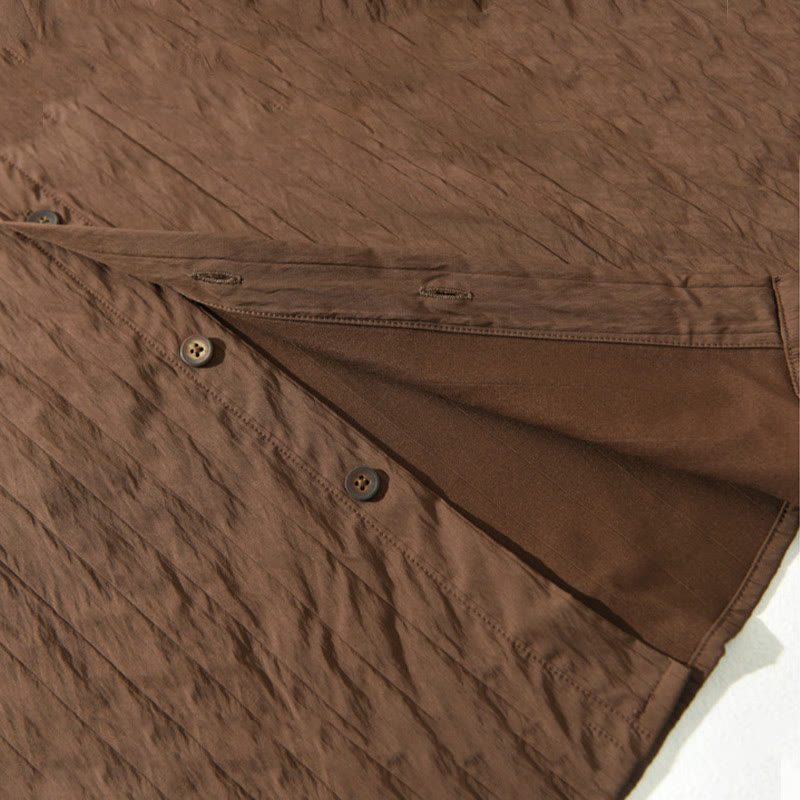 Buddha Stonesカジュアル 無地 長袖 メンズ シャツ ポケット付き - image 11