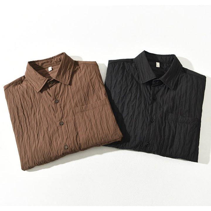 Buddha Stonesカジュアル 無地 長袖 メンズ シャツ ポケット付き - image 1