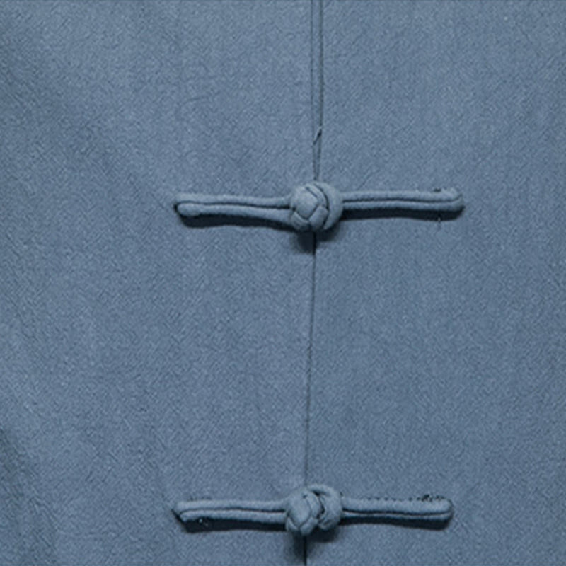 Buddha Stones無地 カエルボタン 唐装 コットンリネン メンズ ジャケット シャツ ポケット付き - image 10