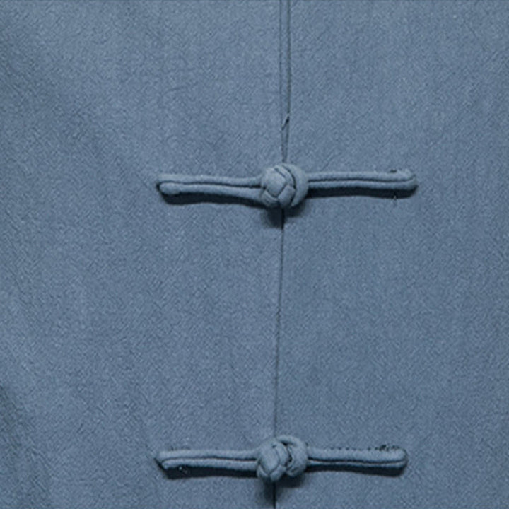 Buddha Stones無地 カエルボタン 唐装 コットンリネン メンズ ジャケット シャツ ポケット付き - image 10