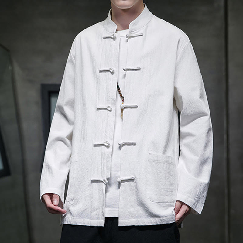 Buddha Stones無地 カエルボタン 唐装 コットンリネン メンズ ジャケット シャツ ポケット付き - image 41