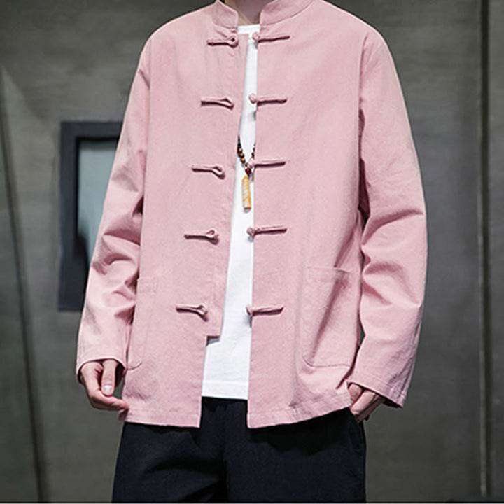 Buddha Stones無地 カエルボタン 唐装 コットンリネン メンズ ジャケット シャツ ポケット付き - image 26