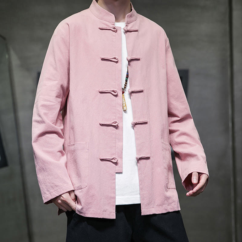 Buddha Stones無地 カエルボタン 唐装 コットンリネン メンズ ジャケット シャツ ポケット付き - image 29