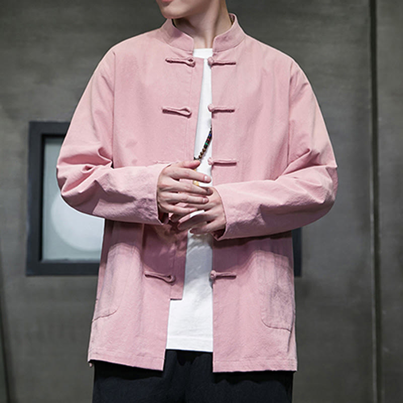 Buddha Stones無地 カエルボタン 唐装 コットンリネン メンズ ジャケット シャツ ポケット付き - image 30