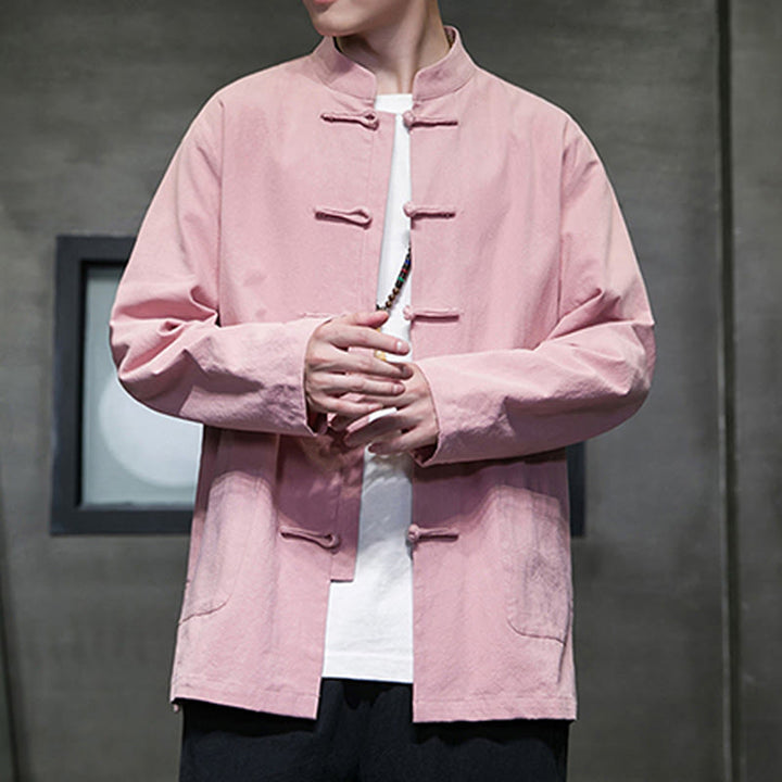 Buddha Stones無地 カエルボタン 唐装 コットンリネン メンズ ジャケット シャツ ポケット付き - image 30