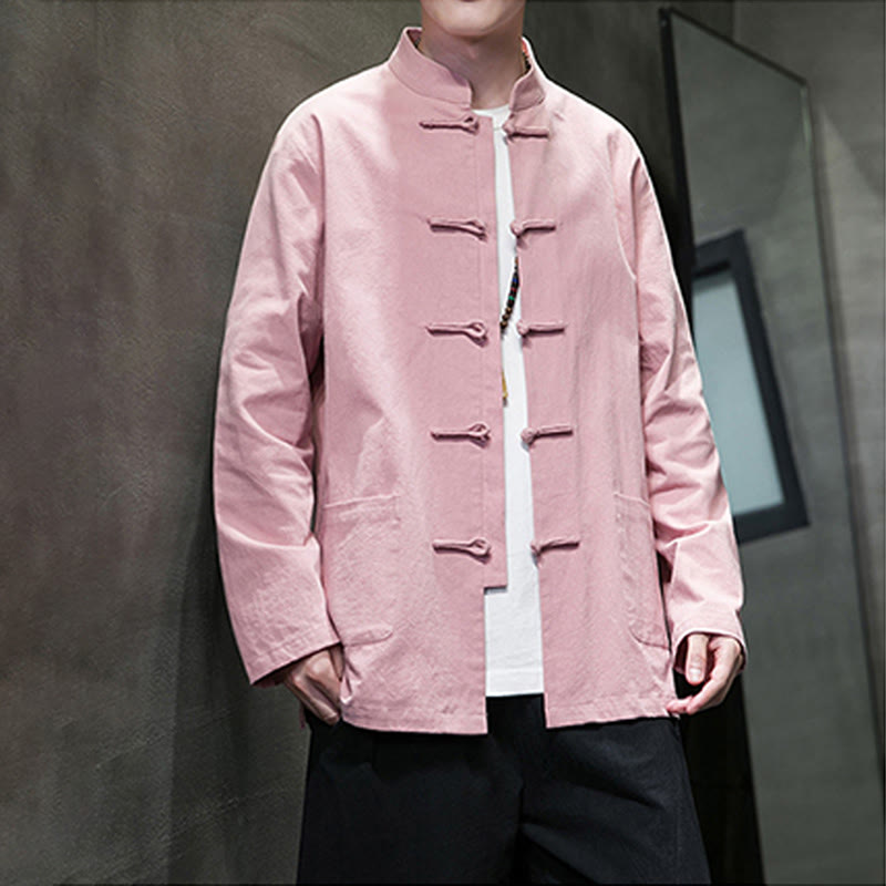 Buddha Stones無地 カエルボタン 唐装 コットンリネン メンズ ジャケット シャツ ポケット付き - image 28