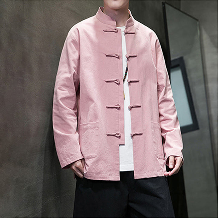 Buddha Stones無地 カエルボタン 唐装 コットンリネン メンズ ジャケット シャツ ポケット付き - image 28