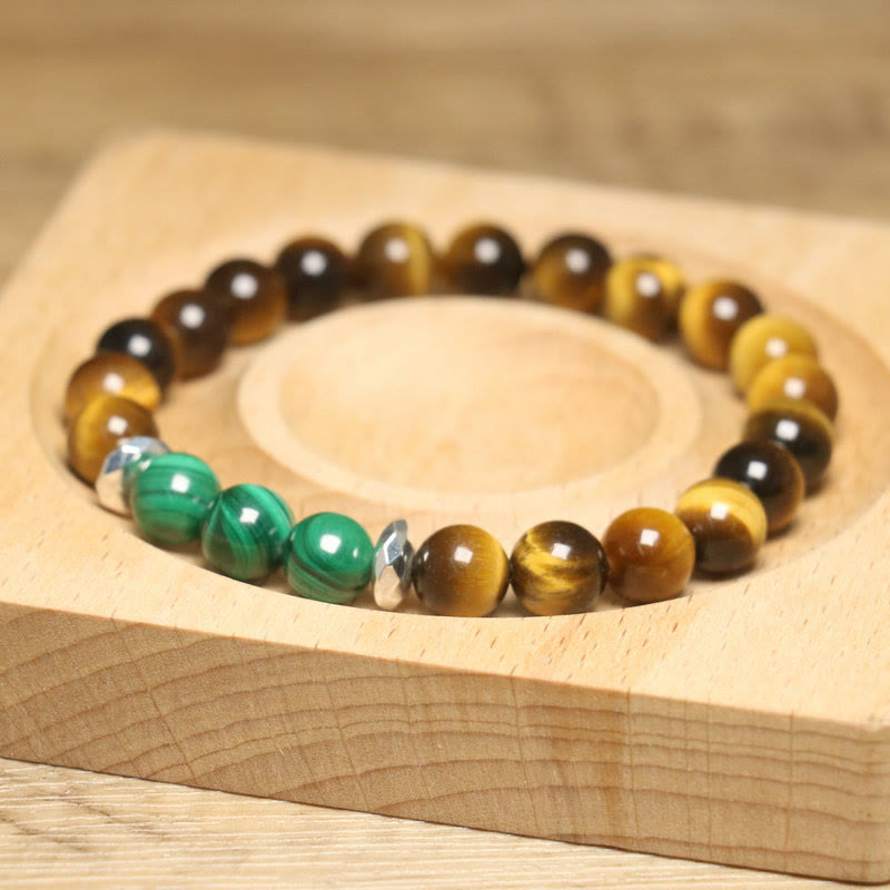 Buddha Stonesタイガーアイ グリーンタイガーアイ 勇気ブレスレット