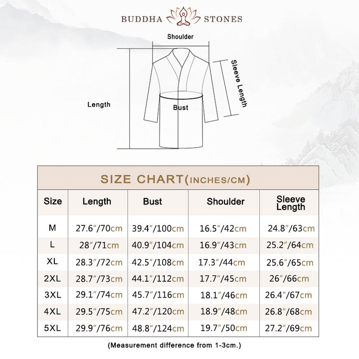 Buddha Stonesカジュアル Vネック 長袖シャツ リネン メンズ 服 - image 5